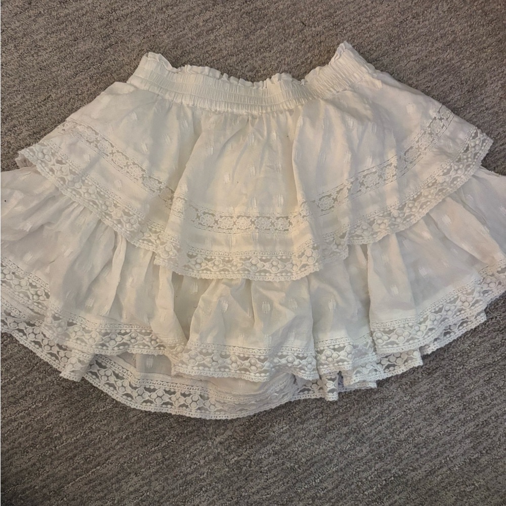 American Eagle Outfitters Cream Lace A-Line Skirt